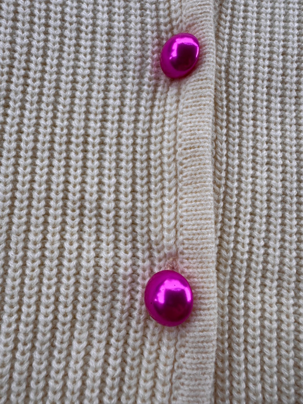 Queen of Sparkles Christmas Tree Rhinestone Pocket Cardigan Sweater Cream L - Picture 12 of 16